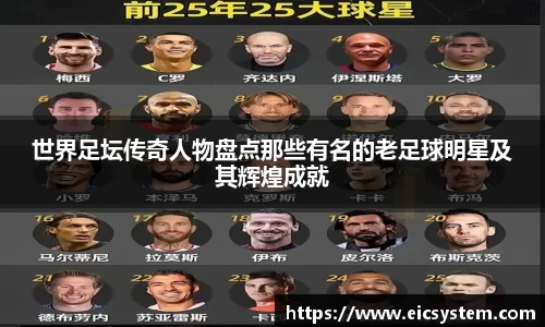 世界足坛传奇人物盘点那些有名的老足球明星及其辉煌成就